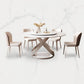 Ensemble de salle à manger en cuir moderne, Table et chaises rondes 1/4/5/7 pièces