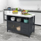 33.46" High Rolling Industrial Kitchen Island Stone Kitchen Island Table Clearhalo 'furn' 'furn_kitchen_islands_carts' 'Furniture' 'Kitchen & Dining Furniture' 'Kitchen Islands & Carts' 'kitchen_islands_carts' 1200x1200_e7341d04-0612-4f46-a636-9ede97c5340f