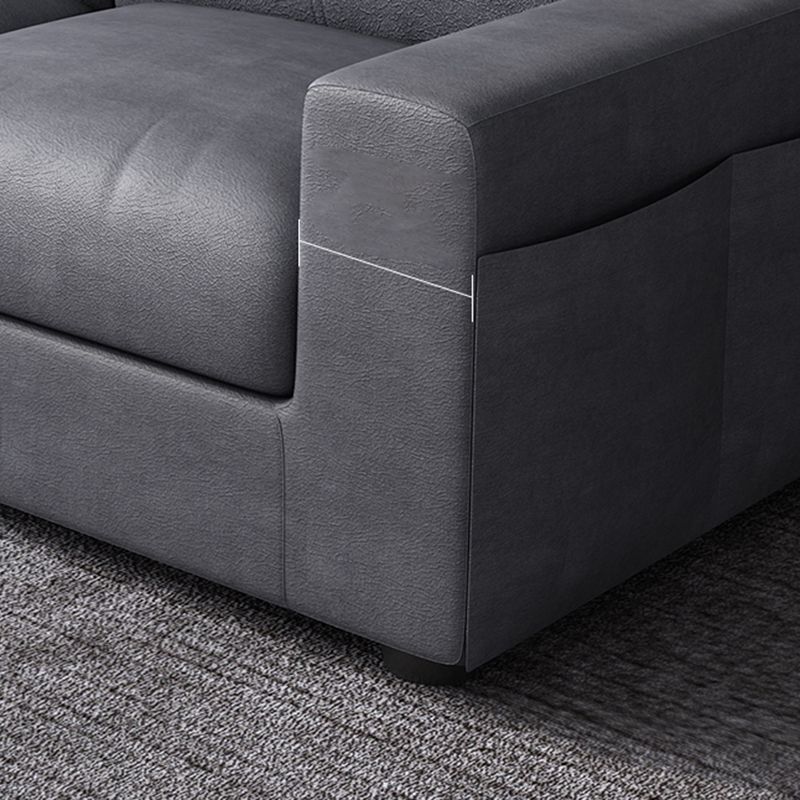 Square Arm Grey Cushion Back Modern Storage Living Room Sofa Clearhalo 'furn' 'furn_sectionals' 'Furniture' 'furniture_sectionals' 'Living Room Furniture' 'Sectionals' 1200x1200_e7344a40-cadd-47ff-b542-ed9cd6416d0c
