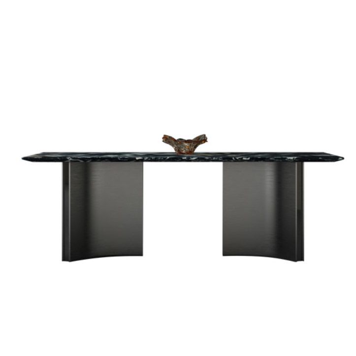 Modern Stone Rectangle Dining Table Stainless Steel Base for Dining Room Clearhalo 'Dining Tables & Seating' 'Dining Tables' 'dining_table' 'furn' 'furn_dining_table' 'Furniture' 'Kitchen & Dining Furniture' 1200x1200_e735c819-56e7-4cae-bf02-770783708a50