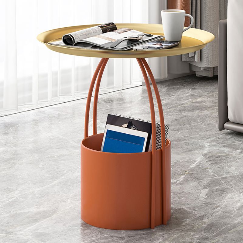 Mid-Century Tray Top Side End Table Metal Corner Table for Living Room