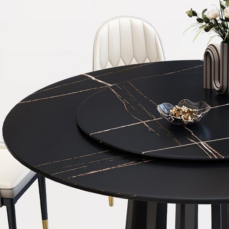 Contemporary Round Stone Table Standard Height Dining Table with Pedestal Base Clearhalo 'Dining Tables & Seating' 'Dining Tables' 'dining_table' 'furn' 'furn_dining_table' 'Furniture' 'furniture_dining_table' 'Kitchen & Dining Furniture' 'kitchen' 'kitchen_dining_table' 1200x1200_e7363abe-c633-4b36-a52b-7dcda44030ef