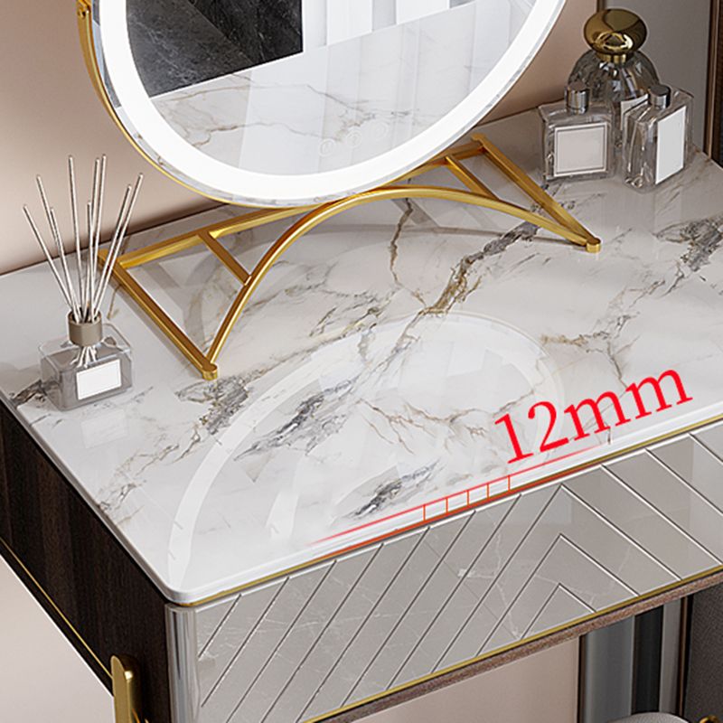 Set di vanità da 30 "con sgabello da toep da trucco in pietra a 1 traino