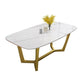 Escritorio de comedor con base de caballete rectangular de mesa fija de piedra sinterizada de lujo