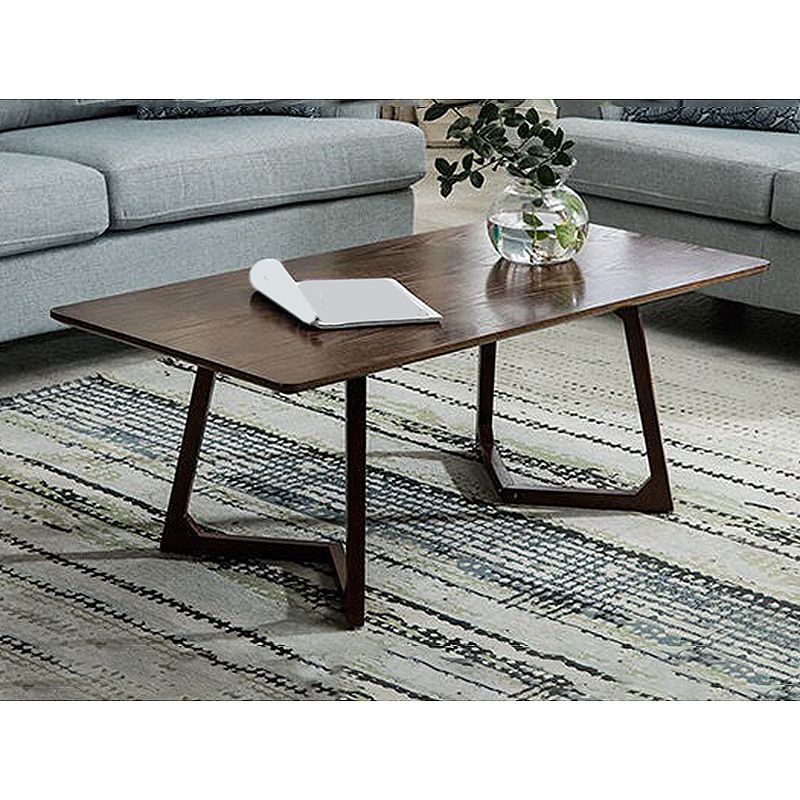Sleigh-like Base Design Wood/walnut Rubber Wood Craft Coffee Table Clearhalo 'Coffee & Accent Tables' 'Coffee Tables' 'coffee_tables' 'furn' 'furn_coffee_tables' 'Furniture' 'furniture_coffee_tables' 'Living Room Furniture' 1200x1200_e7376b80-8b94-4321-b0a0-dc1cf3ca03e8