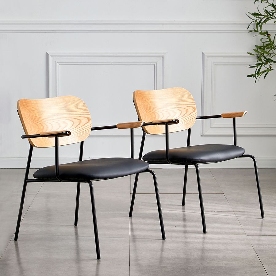 Modern Indoor-Outdoor Chair Metal Open Back Dining Side Chair with Arm Clearhalo ' kitchen&dining_furn' 'Dining Chairs' 'Dining Tables & Seating' 'dining_chair' 'furn' 'furn_dining_chair' 'Furniture' 'furniture_dining_chair' 'Kitchen & Dining Furniture' 'kitchen' 1200x1200_e737ad0e-0c89-4ec2-a41e-dd31b47fb673