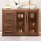 Moderne Sideboard Holzglas Türen Seitenbrett mit Schubladen und Schränken