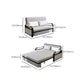 Sofa contemporain de 30 "de large oreiller gris futon inclus canapé-lit de rangement