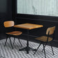 Industrial Solid Wood Dining Table Square Table with Metal Pedestal Base Clearhalo ' dining_table' 'Dining Tables & Seating' 'Dining Tables' 'furn' 'furn_dining_table' 'Furniture' 'furniture_dining_table' 'Kitchen & Dining Furniture' 'kitchen&dining_furn' 'kitchen' 'kitchen_dining_table' 1200x1200_e739d4a5-7a14-4ba9-8944-eb8ae2dfa69e