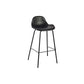 Modern Faux Leather Counter Stool Low Back Barstool with Metal Legs