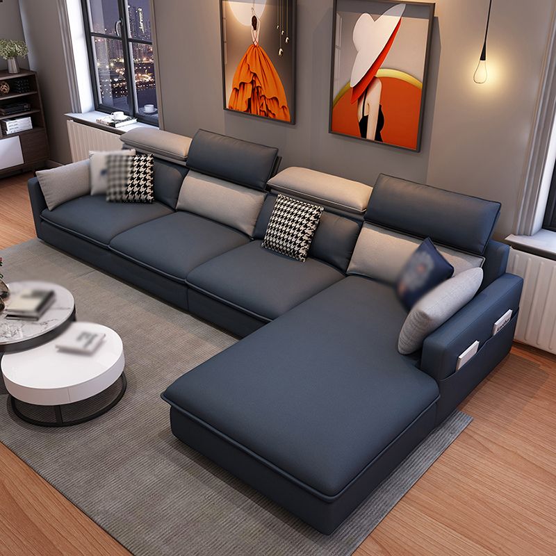 L-Shape Faux leather Square Arm High Back Sectional with Storage and Stain-Resistant Clearhalo 'furn' 'furn_sectionals' 'Furniture' 'furniture_sectionals' 'kitchen' 'kitchen_sectionals' 'Living Room Furniture' 'Sectionals' 1200x1200_e73ac074-a001-4f46-bc15-6e43b1a8610b