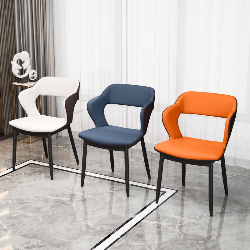 Sedia da pranzo in stile industriale sedia da pranzo senza braccio con gambe di metallo per cucina