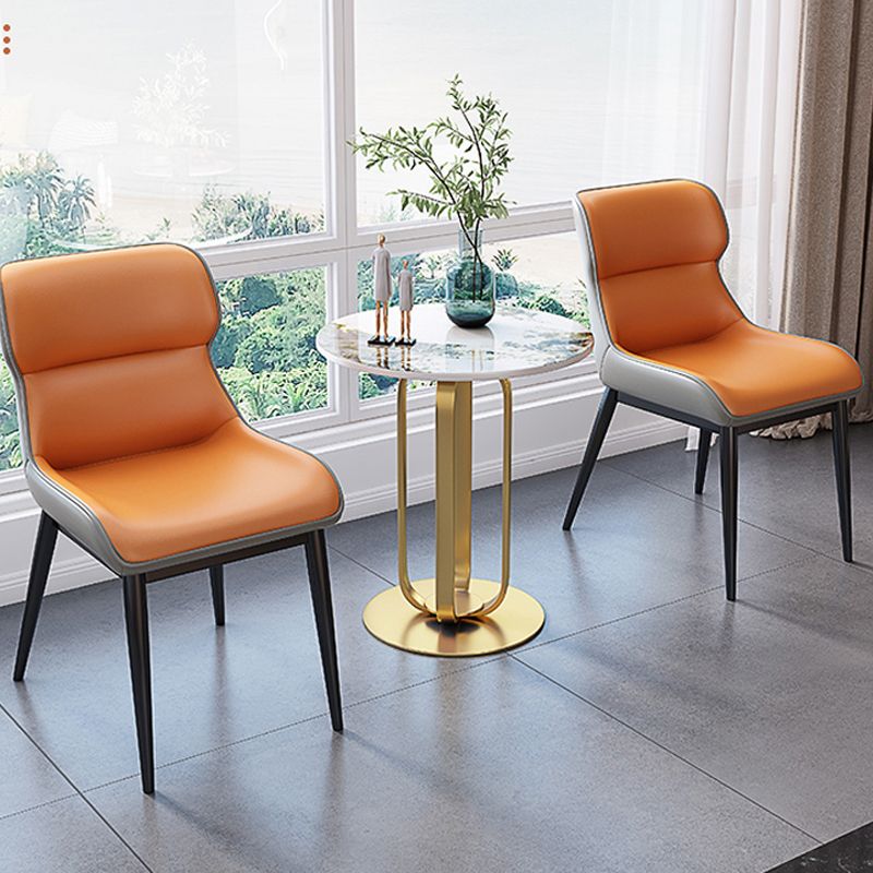 21.65-inch Tall Pedestal End Table Casual Round Stone Top Sofa Side Table Clearhalo 'Coffee & Accent Tables' 'End & Side Tables' 'end_side_table' 'end_side_tables' 'furn' 'furn_end_side_tables' 'Furniture' 'furniture_end_side_table' 'Living Room Furniture' 1200x1200_e73bb484-00d1-47f1-b50c-d807ff4ebaa1