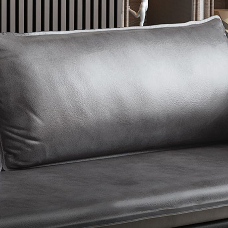 Sofá de brazo cuadrado de cuero moderno de 30,7 "H Mid Century para sala de estar para sala de estar