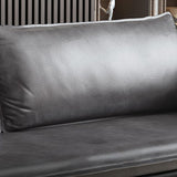 Sofá de brazo cuadrado de cuero moderno de 30,7 "H Mid Century para sala de estar para sala de estar