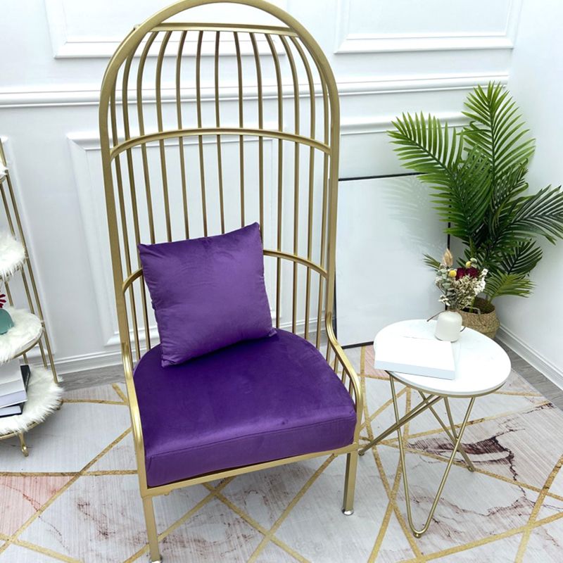 Fixed Back Lounge Chair Pillow Back Fabric Seat Chair with Gold Tone Legs Clearhalo 'Accent Chairs' 'accent_chairs' 'Chairs & Seating' 'furn' 'furn_accent_chairs' 'Furniture' 'Living Room Furniture' 1200x1200_e73cc86e-a657-4b6a-9382-c443a8a815bc