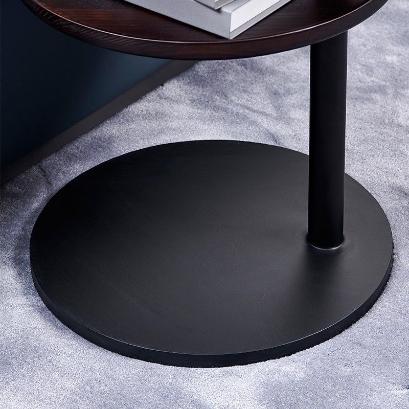 Modernistic Living Room Double Tier Round with Storage Pedestal Wood Side Table Clearhalo 'Coffee & Accent Tables' 'End & Side Tables' 'end_side_tables' 'furn' 'furn_end_side_tables' 'Furniture' 'Living Room Furniture' 1200x1200_e73ced59-7421-4232-a5c6-f50ad1d83a60