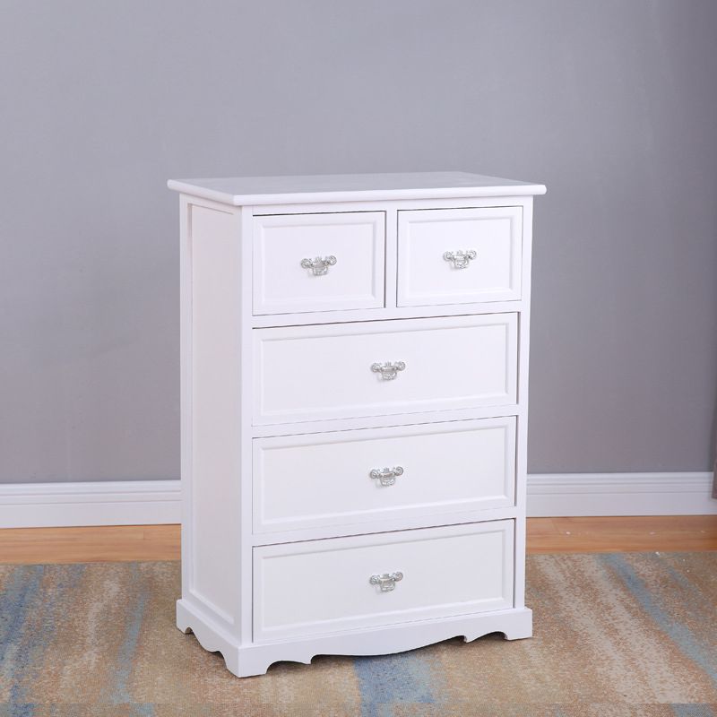 Massief houten accentkist met laden 11,81 "brede rechthoekige borst