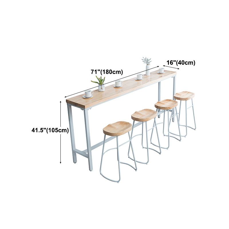 Industrial Bar Table 42-inch Height Original Wood Top Metal Base Bistro Table, Only Table Clearhalo 'Bar Furniture' 'Bar Tables' 'bar_tables' 'furn' 'furn_bar_tables' 'Furniture' 'furniture_bar_tables' 'Kitchen & Dining Furniture' 'kitchen&dining_furn' 'kitchen' 1200x1200_e73f5696-0593-46a6-9599-6b72e15e3239