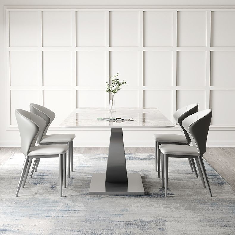 Mesa de cena industrial Rectángulo de piedra Mesa de comedor para comedor