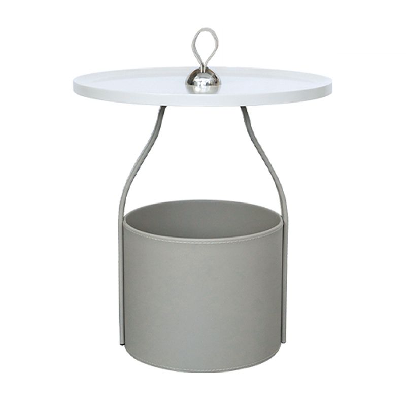 Mesa de esquina de pedestal de mediados de siglo bandeja de bandeja superior de la parte superior del lado con almacenamiento