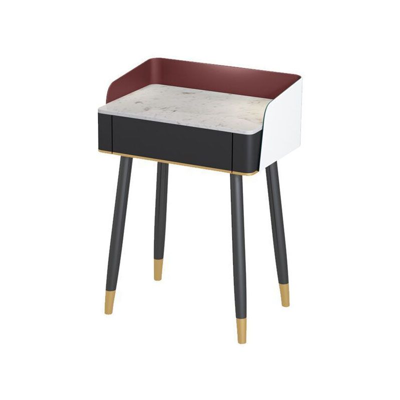 Scrivania per vanity per trucco con top in pietra contemporanea con cassetto in legno