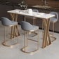 Ensemble de Table de Bar Glam, 1/5 pièces, Table de comptoir rectangulaire en pierre avec tabourets hauts pour cuisine