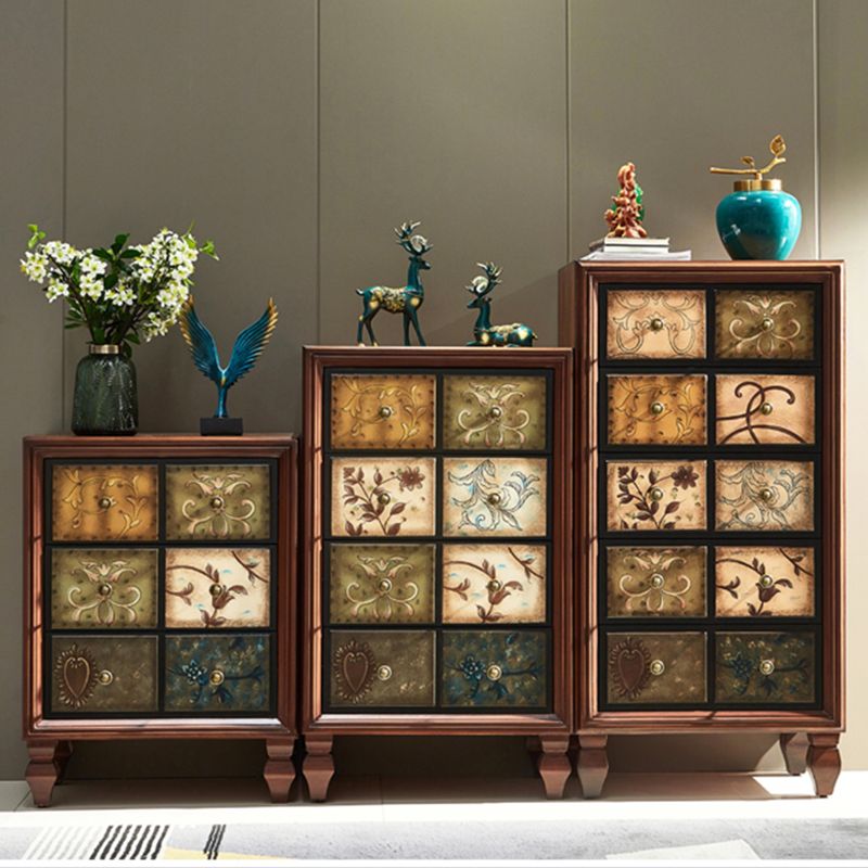 CHOSE DE BOIS DE 23,62 'contemporain, coffre d'accent rectangle avec tiroirs