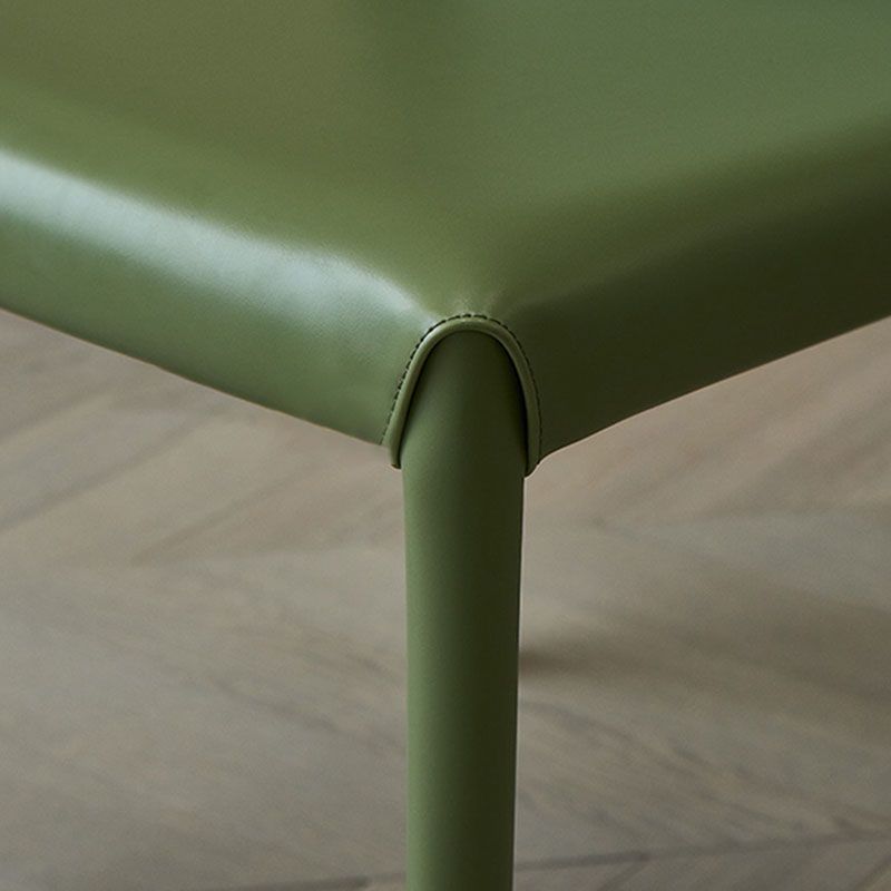 Designer Style Armless Chair Solid Back Side Leather Indoor Chair for Restaurant