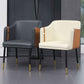Glam Upholstered Arm Chair Faux Leather and Metal Dining Accent Chair Clearhalo 'Dining Chairs' 'Dining Tables & Seating' 'dining_chair' 'furn' 'furn_dining_chair' 'Furniture' 'Kitchen & Dining Furniture' 1200x1200_e741b58c-3ff3-47f0-87ce-396638c74ec3