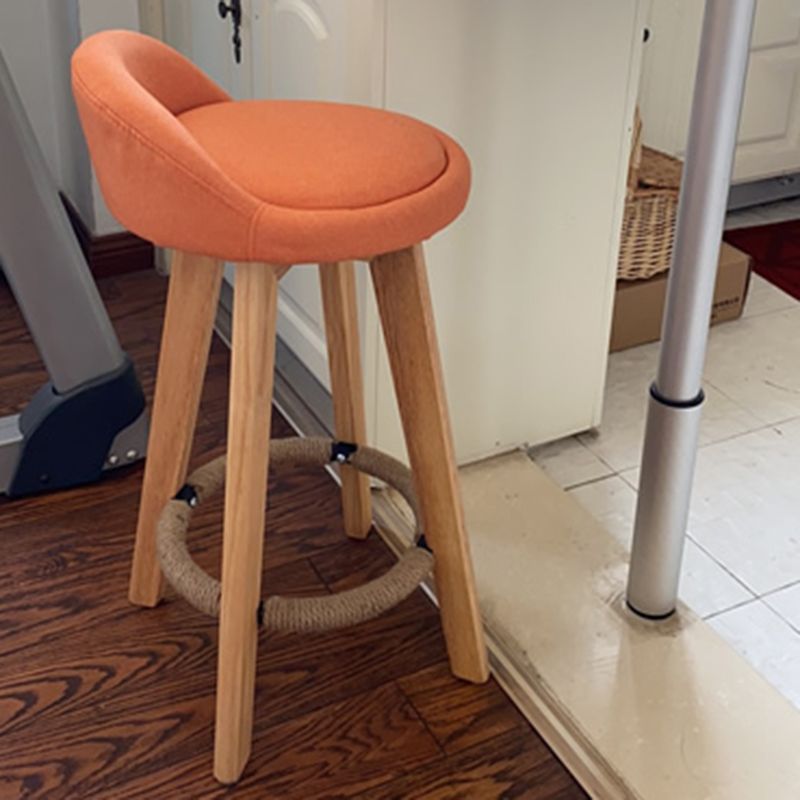 Eigentijdse rubberen hout kruk met voetsteun gestoffeerde barkrukken