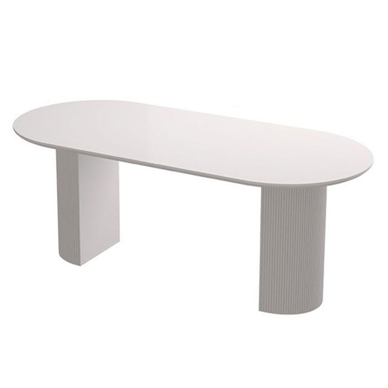 Stone Top Dining Table Contemporary Oval Table with Sled Base Clearhalo 'Dining Tables & Seating' 'Dining Tables' 'dining_table' 'furn' 'furn_dining_table' 'Furniture' 'Kitchen & Dining Furniture' 1200x1200_e7453459-3624-45dd-901a-0c0ca410b61a