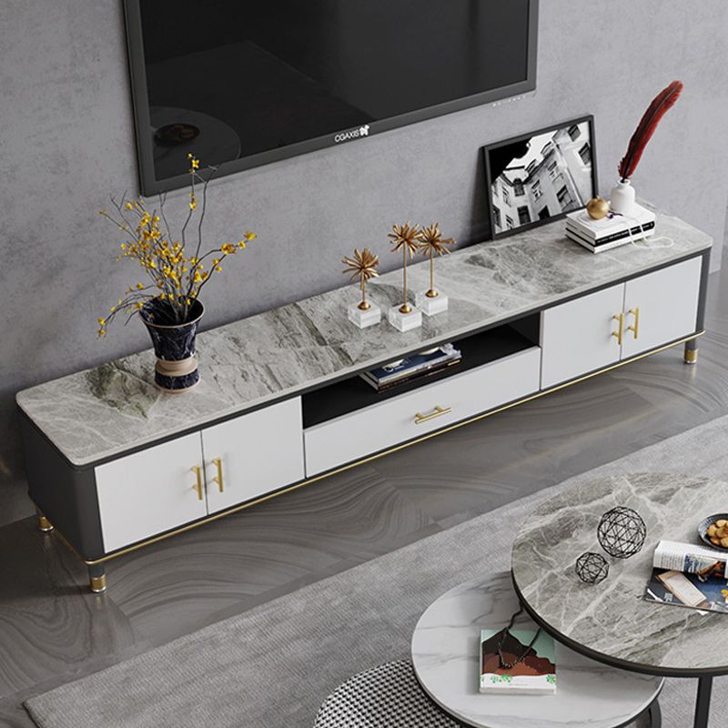 Modern Stone TV Media Stand Wooden Open Shelving 16" W TV Stand with Splayed Legs Clearhalo 'furn' 'furn_tv_stands_entertainment_centers' 'Furniture' 'Living Room Furniture' 'TV Stands & Entertainment Centers' 'TV Stands & Media Storage Furniture' 'tv_stands_entertainment_centers' 1200x1200_e7455d14-2308-4328-ae0b-ff01b6161b2b