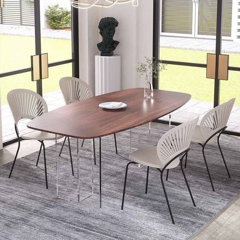 Contemporary Dining Set 1/2/4/5/6/7 Pcs Rectangle Dining Table with Windsor Chairs Clearhalo 'Dining Room Sets' 'Dining Tables & Seating' 'dining_room_set' 'furn' 'furn_dining_room_set' 'Furniture' 'Kitchen & Dining Furniture' 1200x1200_e74562d7-a045-4734-8668-7b178c4d8076
