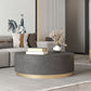 Mid-Century Modern Coffee Table Round Drum Coffee Table in Grey