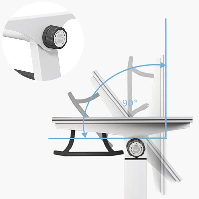 Bureau de bureau en bois moderne avec roues de roues roues blancs de bureau rectangulaire blanc pour le bureau