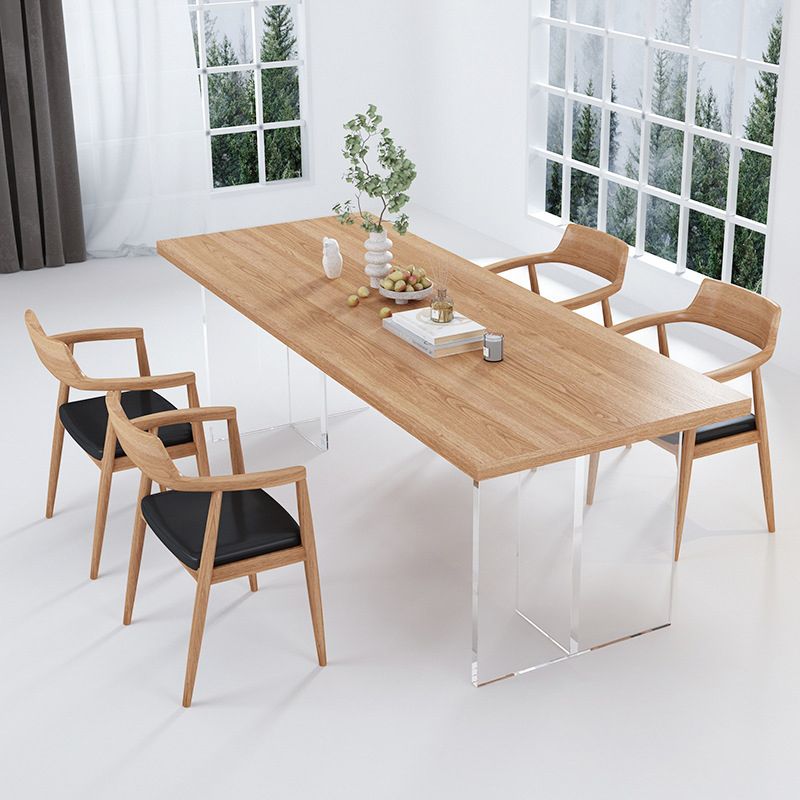 1/3/4/5 Pieces Modern Dining Set Rectangle Pine Wood Dining Table for Kitchen