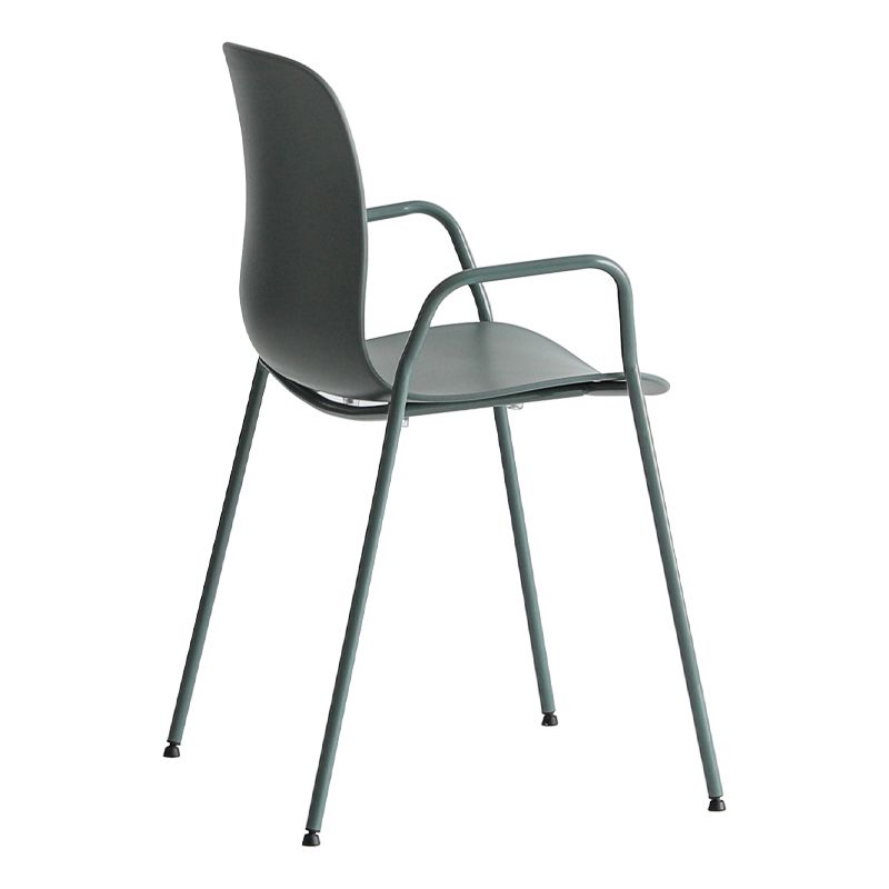 Industrial Plastic Meeting Room Arm Chair Matte Finish Solid Back Dining Chair Clearhalo ' kitchen&dining_furn' 'Dining Chairs' 'Dining Tables & Seating' 'dining_chair' 'furn' 'furn_dining_chair' 'Furniture' 'furniture_dining_chair' 'Kitchen & Dining Furniture' 'kitchen' 1200x1200_e7478da1-d5db-4513-9b9d-4e88b28e42d3