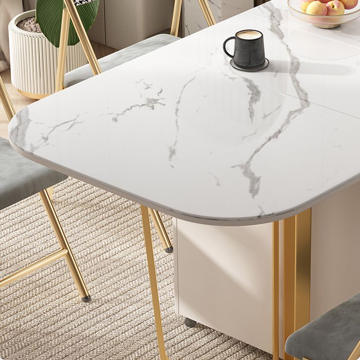 1/3/5ピース長方形の形状石トップダイニングルーム家具セット