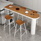 Industrial Wood Indoor Pub Bar Table Iron Double Pedestal Bar Dining Table with 3-Shelf Clearhalo 'Bar Furniture' 'Bar Tables' 'bar_tables' 'furn' 'furn_bar_tables' 'Furniture' 'furniture_bar_tables' 'Kitchen & Dining Furniture' 1200x1200_e74c2365-20ea-44bf-b9dc-0d533b059038
