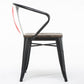 Slat Back Dining Arm Chair with Metal Legs Industrial Dining Armchairs for Coffee Bar Clearhalo ' kitchen&dining_furn' 'Dining Chairs' 'Dining Tables & Seating' 'dining_chair' 'furn' 'furn_dining_chair' 'Furniture' 'furniture_dining_chair' 'Kitchen & Dining Furniture' 'kitchen' 1200x1200_e74c8a8b-e330-47aa-aff1-f80fb0e5b218