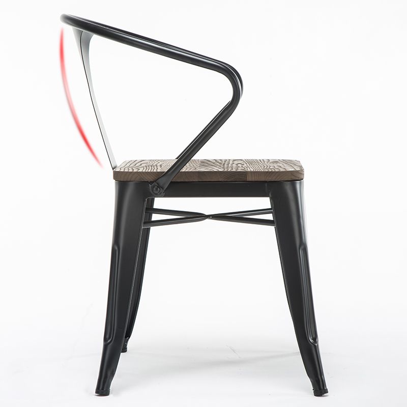 Slat Back Dining Arm Chair with Metal Legs Industrial Dining Armchairs for Coffee Bar Clearhalo ' kitchen&dining_furn' 'Dining Chairs' 'Dining Tables & Seating' 'dining_chair' 'furn' 'furn_dining_chair' 'Furniture' 'furniture_dining_chair' 'Kitchen & Dining Furniture' 'kitchen' 1200x1200_e74c8a8b-e330-47aa-aff1-f80fb0e5b218