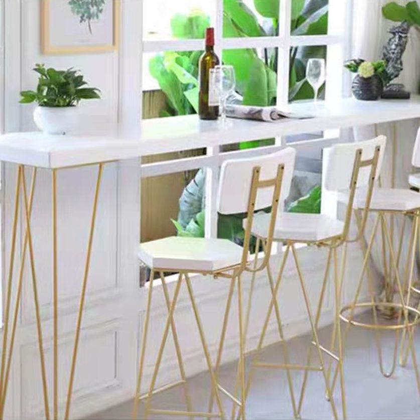 Moderne pubtafelset 1/2/3/5-delige houten bartafel met metalen krukken