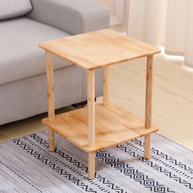 Modernes massives Holzendrutsche 4 Beine mit Regal Doppelstufe Beistelltisch