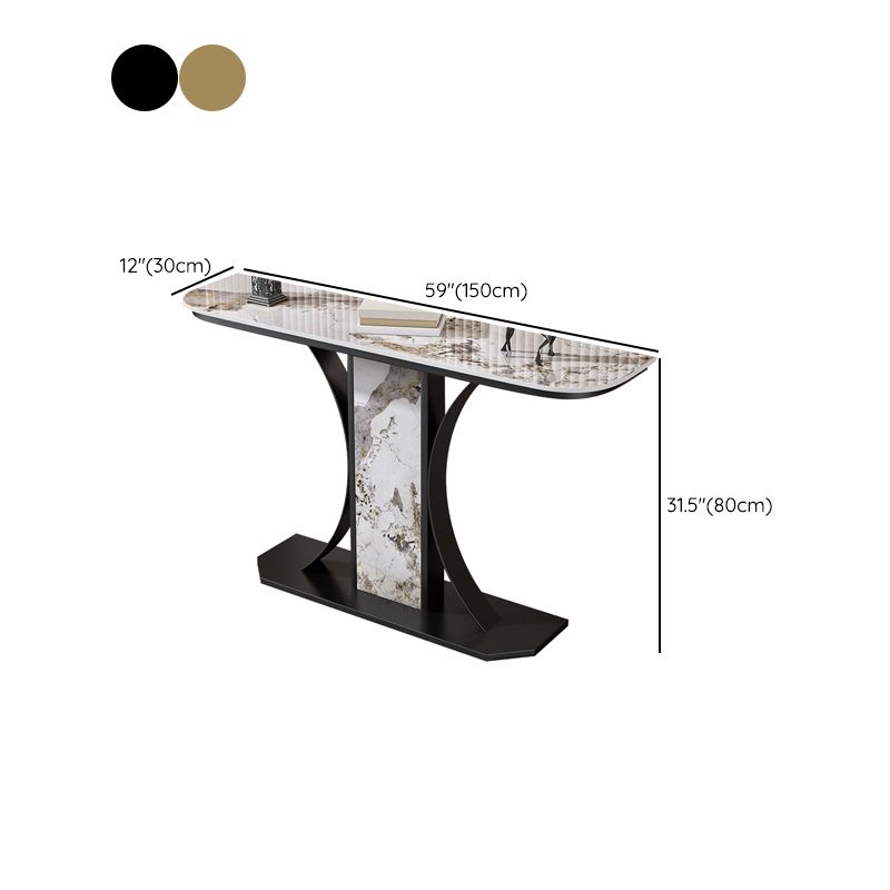 Glam Console Table Half Moon Stone Accent Table for Hall , 12 Inch Wide Clearhalo 'Console Tables' 'console_tables' 'Entry & Mudroom Furniture' 'furn' 'furn_console_tables' 'Furniture' 1200x1200_e74dd661-c2b6-49ec-b340-808331287ac9