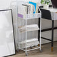 Contemporary Metal Bookcase Standard 3 Shelves Open Back Bookshelf