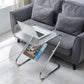 23.62" Tall Contemporary Style Side End Table Abstract Sofa Side Accent Table
