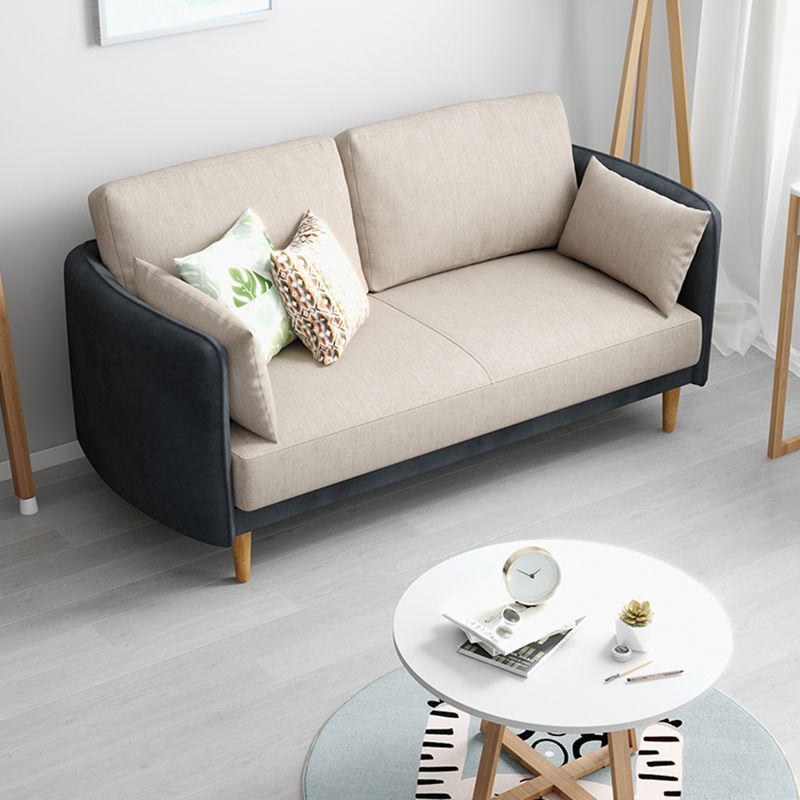 Square Arm Sofa 31.89" H Scandinavian Fabric Sofa with Pillows Clearhalo 'furn' 'furn_sofas' 'Furniture' 'furniture_sofas' 'kitchen' 'kitchen_sofas' 'Living Room Furniture' 'Sofa' 'sofas' 1200x1200_e752ef40-6e3a-4585-bb94-1aab046dbfec