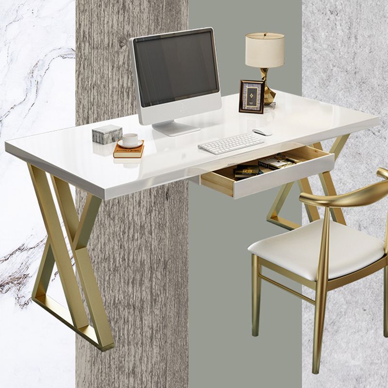 Glam White Solid Wood Writing Desk Rectangular Meeting Desk for Office Clearhalo 'furn' 'furn_office_desk' 'Furniture' 'Office Desks' 'Office Furniture' 'office_desk' 1200x1200_e7539347-c163-4b2d-807f-0a4fb538faa8