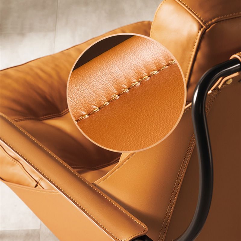 Industrial Genuine Leather Lounge Chair Solid Color Tufted Back Chair Clearhalo 'Accent Chairs' 'accent_chairs' 'Chairs & Seating' 'furn' 'furn_accent_chairs' 'Furniture' 'Living Room Furniture' 1200x1200_e754fd76-0a40-4319-ad18-fdd3297d4cb5